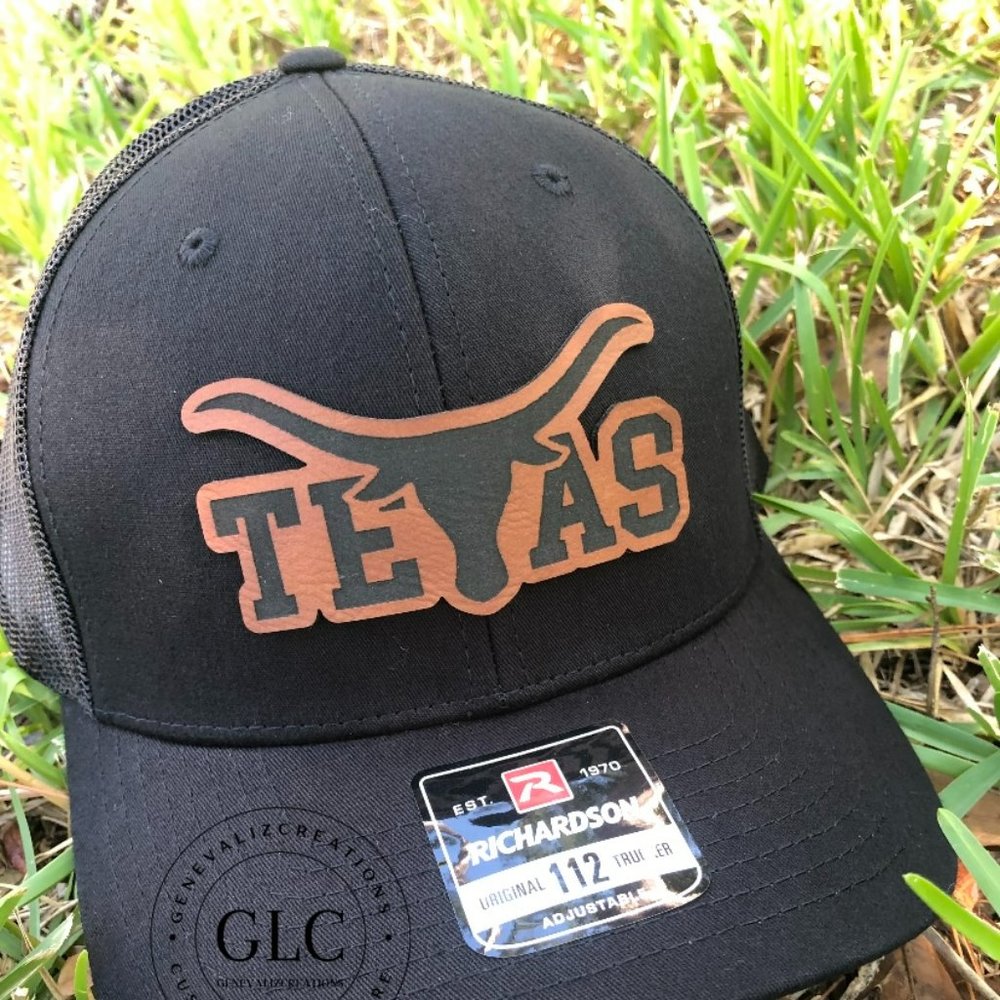 Texas Longhorns Richardson 112 Trucker Hat w/ Brown leatherette patch